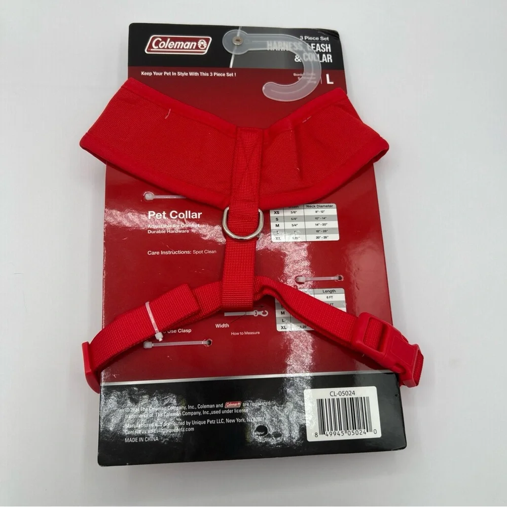 Coleman 3-pc Set Harness, Leash, Collar‎ for Dogs